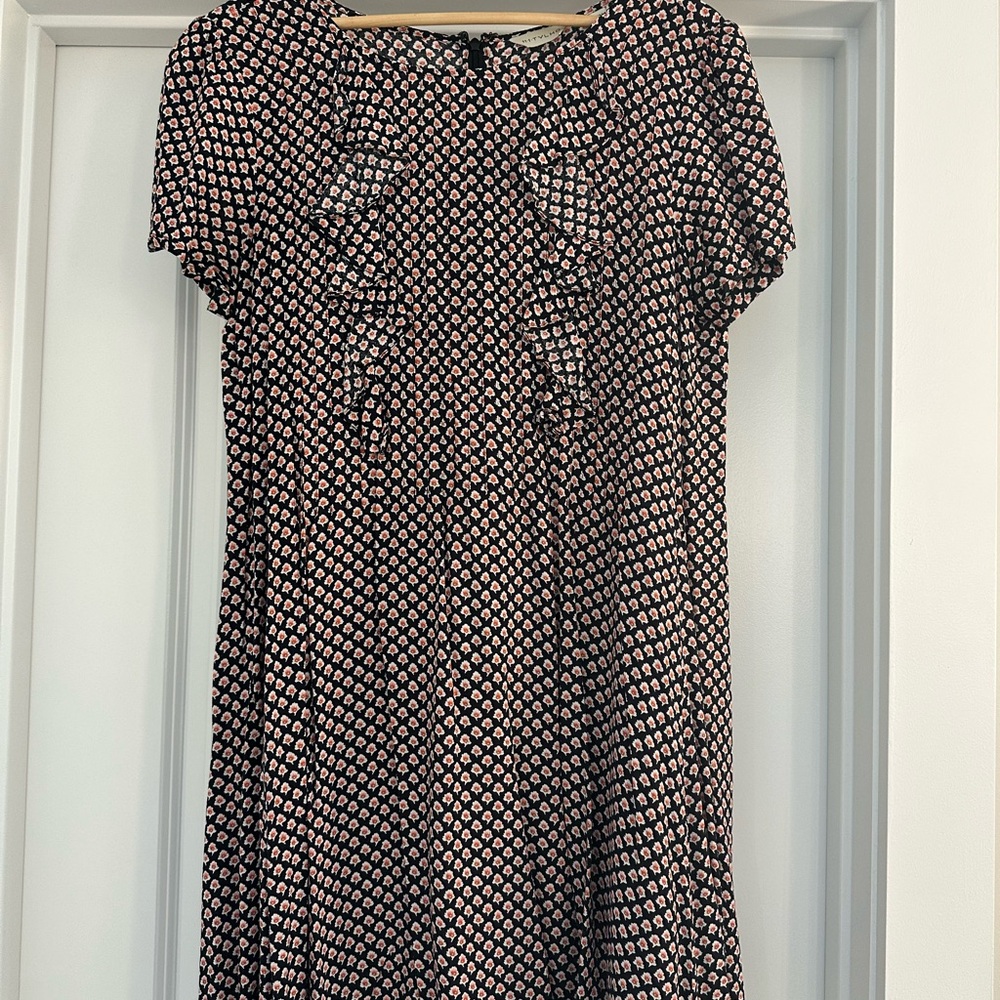 Anthropologie, 11-1-Tylho, Tunic in Elegant Black and Orange, Pintucking, Size M